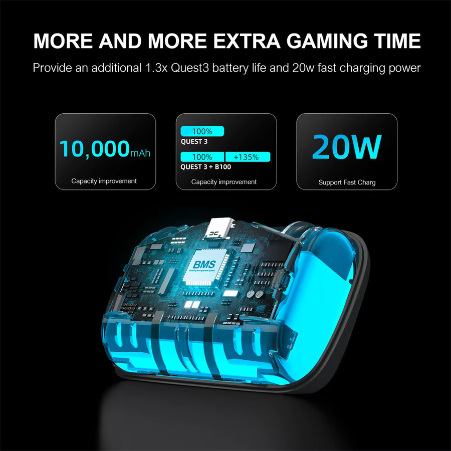 BOBOVR S3 Pro Akku-Kopfband mit integrierter Kopfklimaanlage für Meta Quest 3 und Quest 3S, 10000 mAh - Bild 3