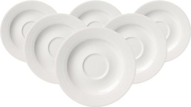 Ritzenhoff & Breker Espressountertassen Levi aus Porzellan, Weiß, 6er Set, Durchmesser: 12,5 cm - Bild 1