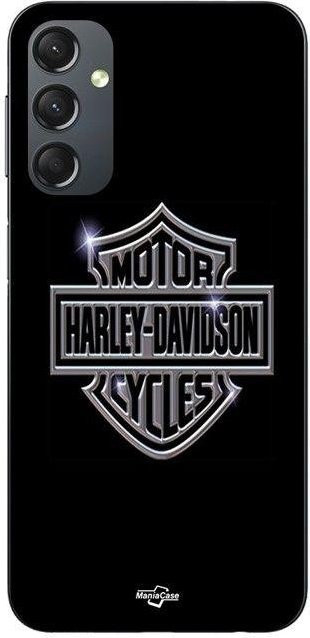 Maniacase Handyhülle für Samsung Galaxy A24 mit Harley Davidson Logo in Grau und Schwarz - Bild 1