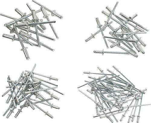 Brüder Mannesmann M 1097-S Nieten Sortiment in Silber, 600er Set - Bild 1