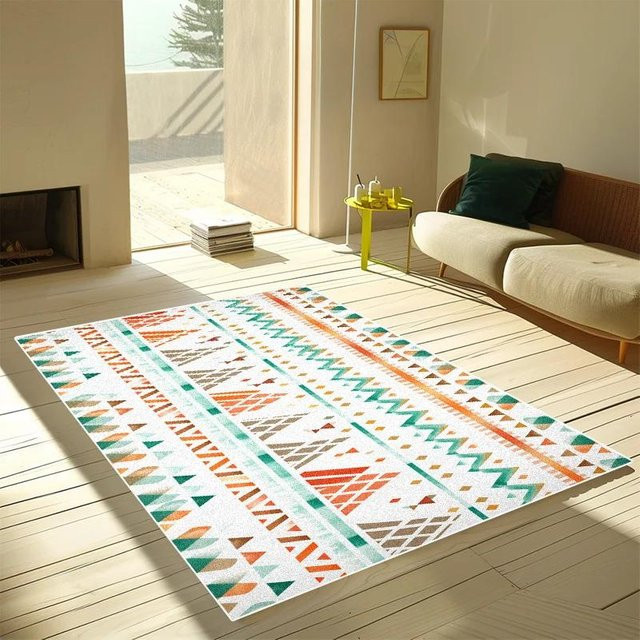 Karpetti Marokkanischer Teppich mit geometrischem Design, mehrfarbig, B/T: 90 x 60 cm - Bild 1