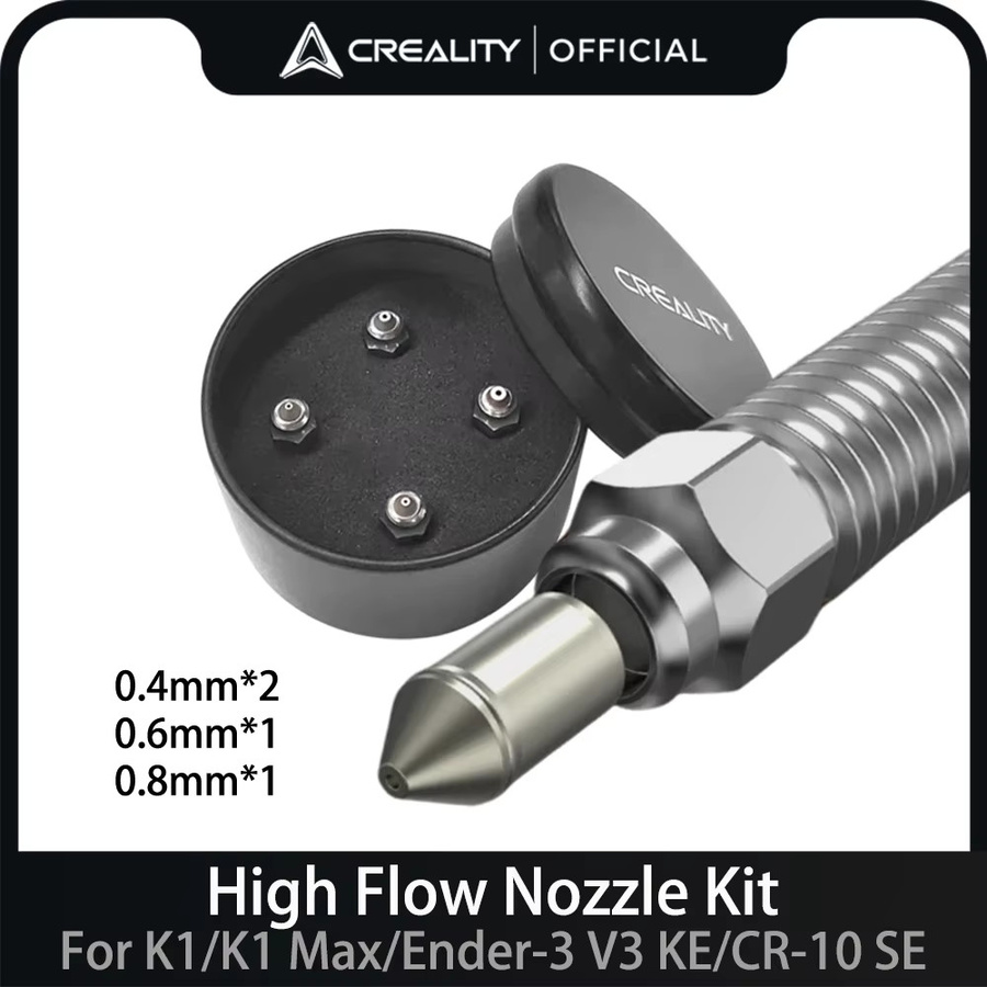 Creality High Flow Düsenset aus Bimetall in Silber für K1, K1 Max und Ender-3 V3 KE - Bild 2