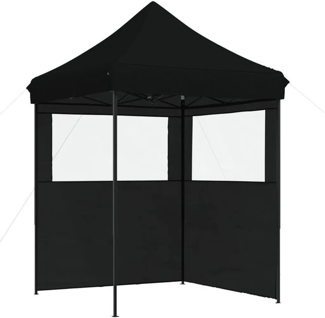 vidaXL Partyzelt Pop-Up Faltbar mit 2 Seitenteilen und transparenten Fenstern Schwarz B: 400 cm, T: 306 cm, H: 200 cm - Bild 1