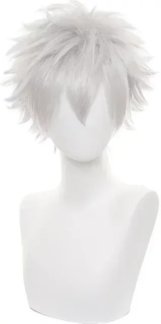 Whimsical W Killua Zoldyck Perücke, Silber, Shaggy Layered, Herren - Bild 1