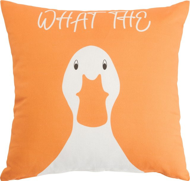 Kissenhülle mit Gänse-Motiv aus 100% Baumwolle in Orange, B/B/H: 40 x 40 x 40 cm - Bild 1