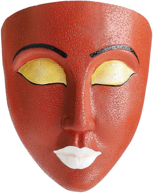 Tooarts Wandmontierter Blumentopf in Form eines Gesichts mit Blumen für die moderne Wanddekoration im Innen- und Außenbereich, Farbe: Rot - Bild 1