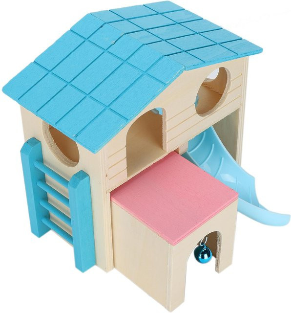 CosyHome Holz Hamster Spaßhaus Hütten, blau - Bild 1