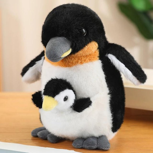 Mutter und Kind Tier Plüschpuppe Koala Pinguin Brutbeutel, Plüschtier, Weiß, 25cm - Bild 1