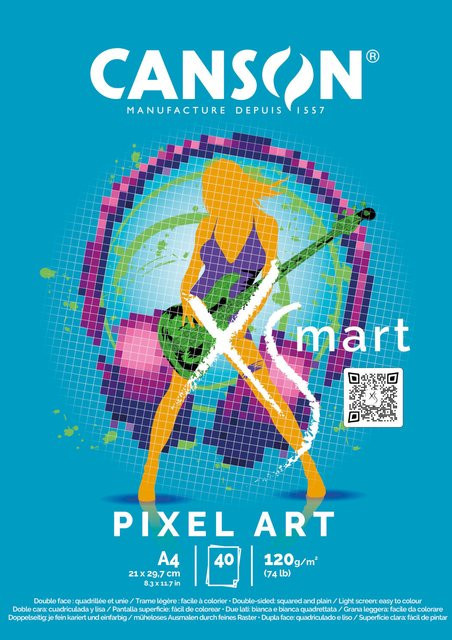 Canson CANXSMART Pixel Art Block mit 40 quadratischen Blättern in A4 - Bild 1