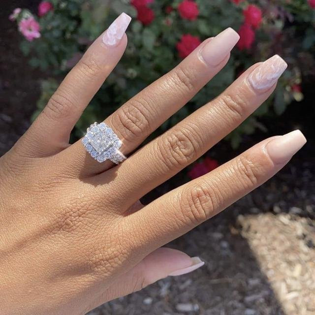 Trauringe 925 Silber, Diamant, Zirkonia, Damen - Bild 1