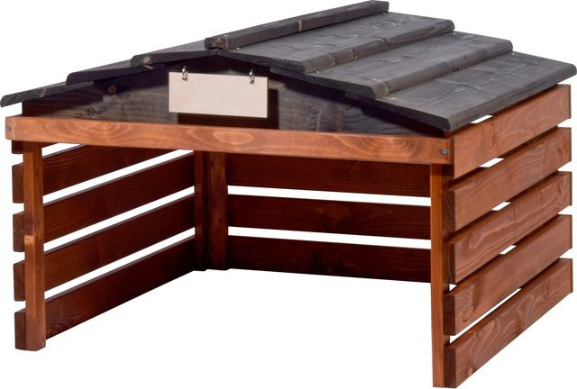 Dobar Mährobotergarage mit abnehmbarem Dach in Braun Schwarz B/T/H: 78,5 x 52,5 x 74 cm - Bild 1