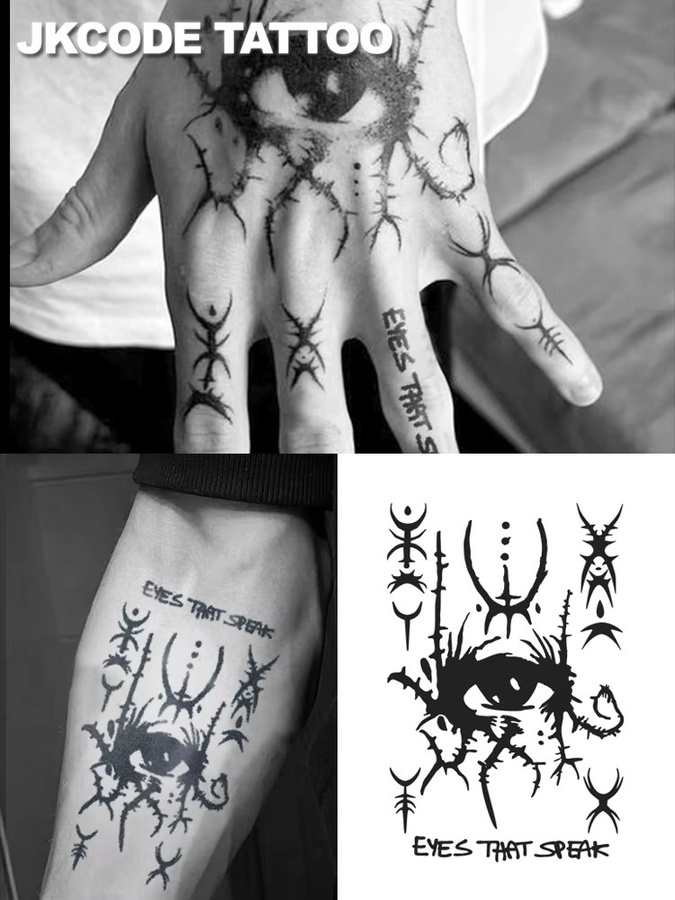 JKCODE TATTOO Temporäre Tattoos, Augapfel-Design, wasserfest - Bild 5