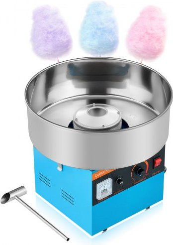 VEVOR Zuckerwattemaschine 1000 W mit Edelstahlschüssel und Zuckerlöffel, Blau - Bild 1
