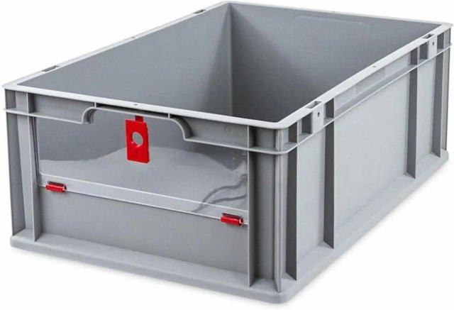 PROREGAL Eurobox NextGen Insight Cover Transportbox mit verstärkten Wänden, Rot, H x B x T: 22 x 40 x 60 cm, 44 Liter - Bild 1