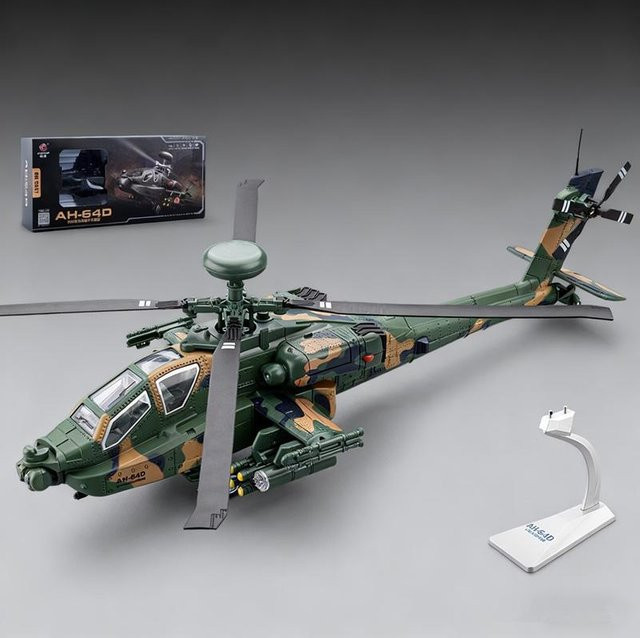 Linyi toy car Ah-64 Apache Hubschraubermodell, 1:46, Metall, Grün, ab 14 Jahren - Bild 1