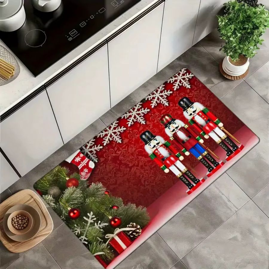 VIKAMA Weihnachts Nussknacker Fußmatte Multicolor Druckteppich für Eingang, Korridor und Balkon - Bild 2