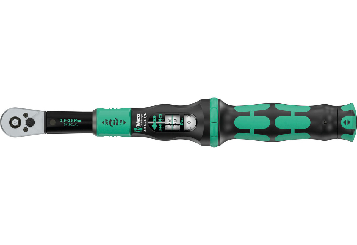 Wera Drehmomentschlüssel Click-Torque Lock A 5 R/L mit Durchsteckvierkant 1/4 Zoll für 2,5 - 25 Nm - Bild 2