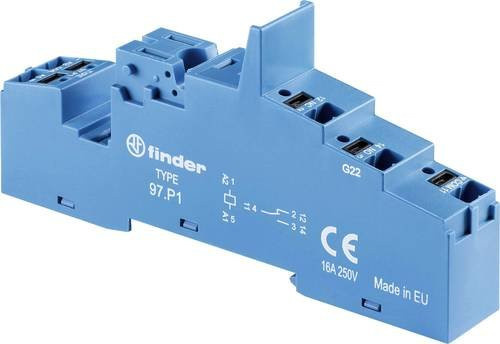 Finder 97.P1 Relaissockel in Blau passend für Serie 46, Serie 99 und Serie 86 46.61 sowie 99.02 - Bild 1