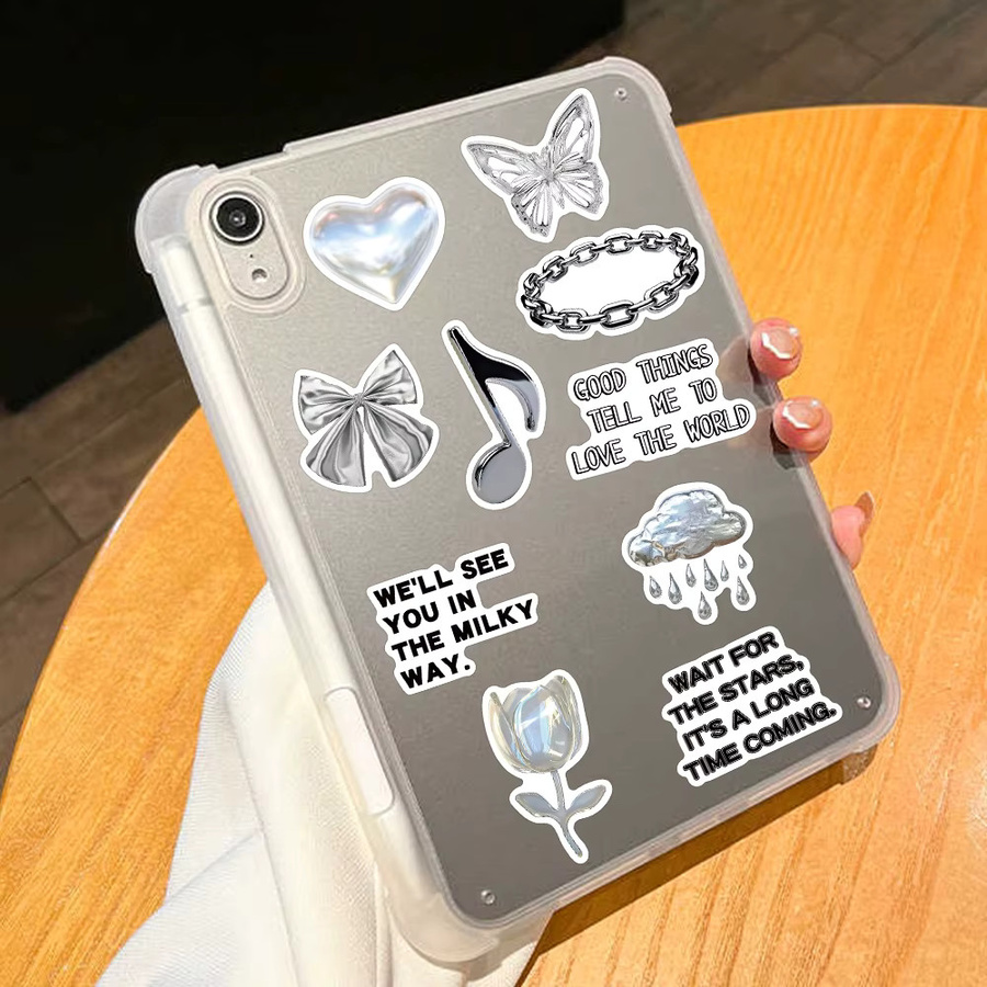 30 Stück Silber Ästhetische Cartoon Aufkleber für DIY Dekoration von Telefon, Sammelalbum und Koffer - Bild 5
