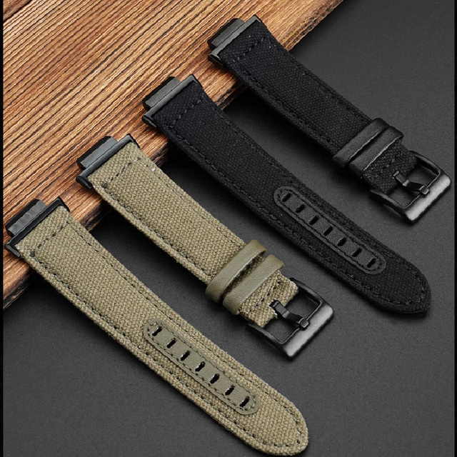 Casio Uhrenarmband, Textil/NATO, Edelstahl, grün, Herren - Bild 1