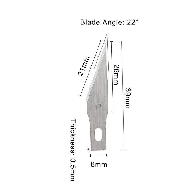 Metall-Skalpellmesser Ersatzklingen für Graviermesser und Holzschnitzmesser, Silber, 50 Stück - Bild 2
