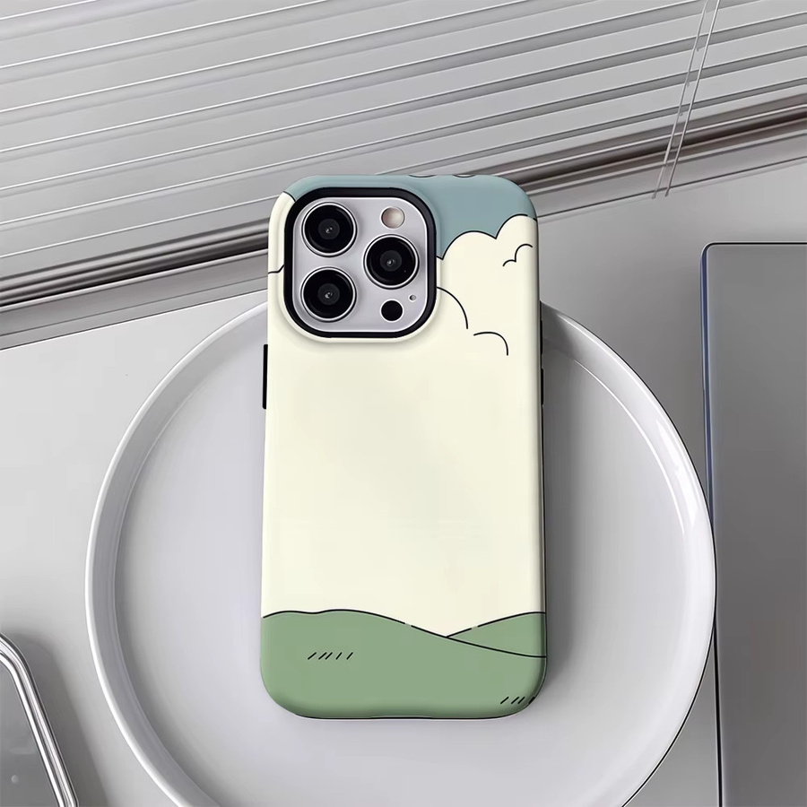 Potdemiel Handyhülle Calm Hills für iPhone 17 16 15 14 13 12 Pro Max Plus mit doppelschichtiger Rückseite in Multicolour - Bild 3