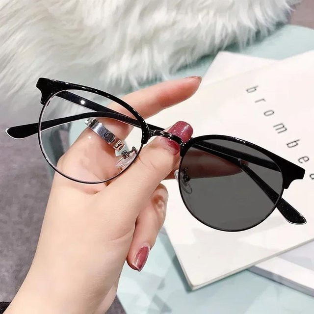 CICI Global Glasses 2-in-1-Sonnenbrille, photochrom, oval, Kunststoff, Unisex, schwarz - Bild 1