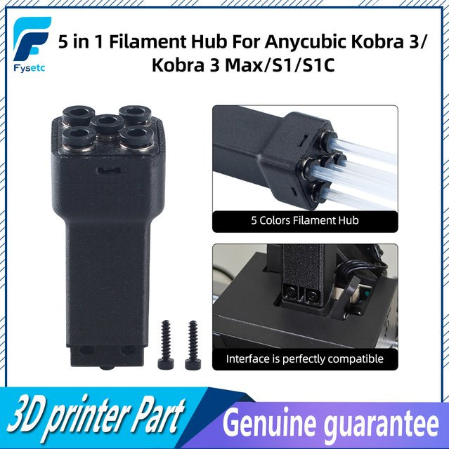 Anycubic 5-in-1 Filament-Hub für Kobra 3, Kobra 3 Max, S1 und S1C in Schwarz für FDM 3D-Drucker - Bild 1