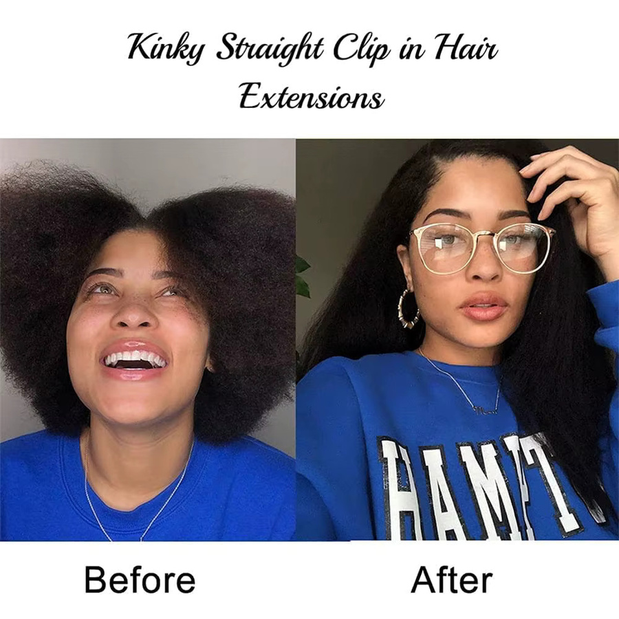 Alana beauty Kinky Straight Clip-In Haarverlängerungen, 7 Stück, Damen - Bild 3