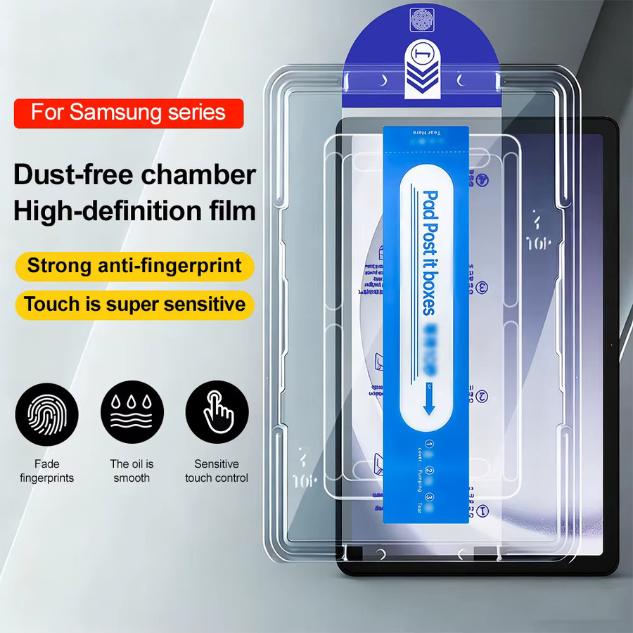 Samsung Staubfreier Displayschutz aus Gehärtetem Glas für Tab S10 Lite FE S8 S7 S9 FE Plus 13.1 A9 8.7 in Transparent - Bild 2