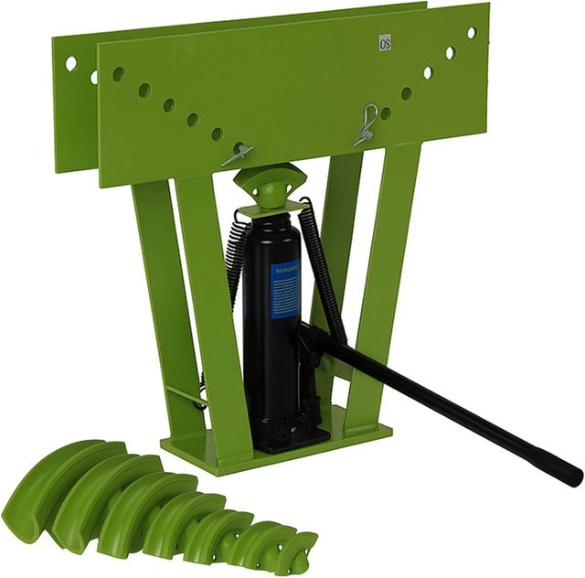 TRUTZHOLM Hydraulische Rohrbiegemaschine mit 16t Presskraft, 8 Matrizen und 90 Grad Biegewinkel in Stahlgrün - Bild 1