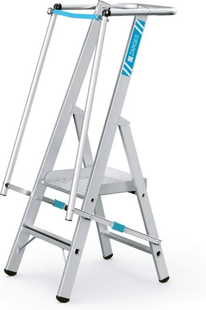 Zarges Stufenleiter ZAP Safemaster S mit großer Plattform aus Aluminium in Silber, 2 Stufen - Bild 1