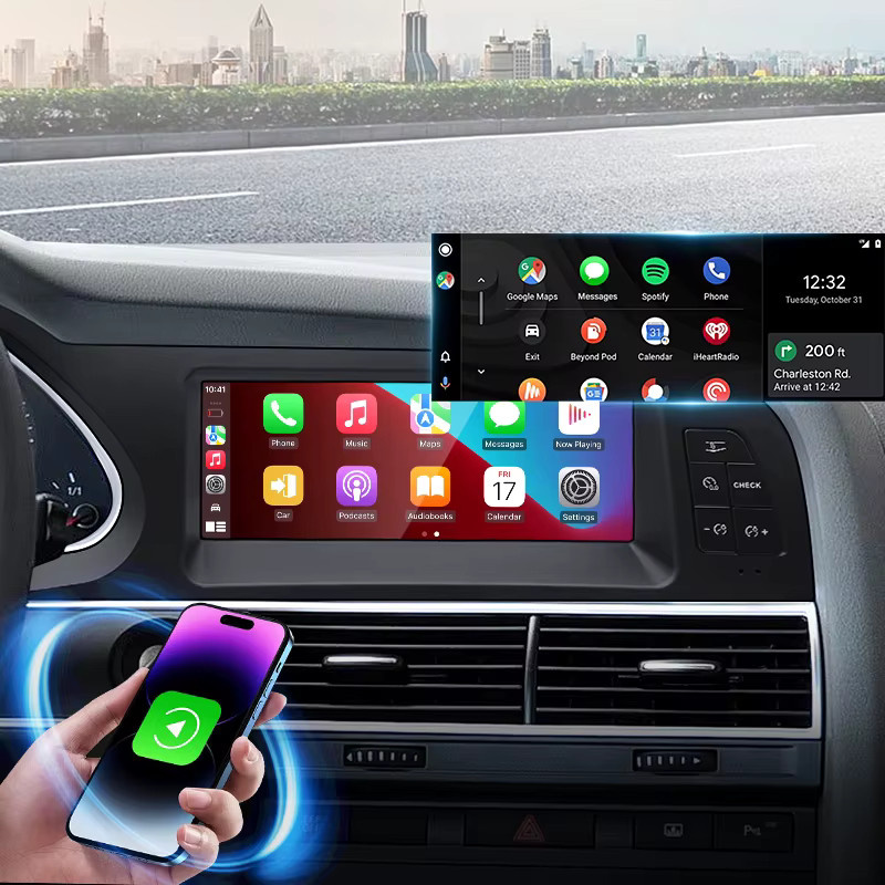 STWEI Multimedia Autoradio mit Android Auto und CarPlay, 8,8 Zoll Display, Schwarz, mit GPS, passend für Audi A6 C6 (2005-2011) - Bild 3
