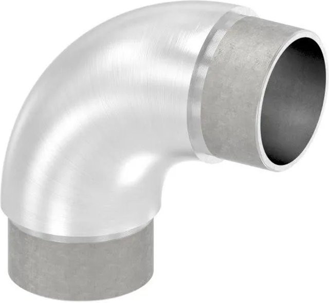 FeNau Rohrbogen V4A aus Edelstahl in Silber, 90 Grad, Ø 42,4 x 2,0 mm, gebürstet, Steckbar - Bild 1