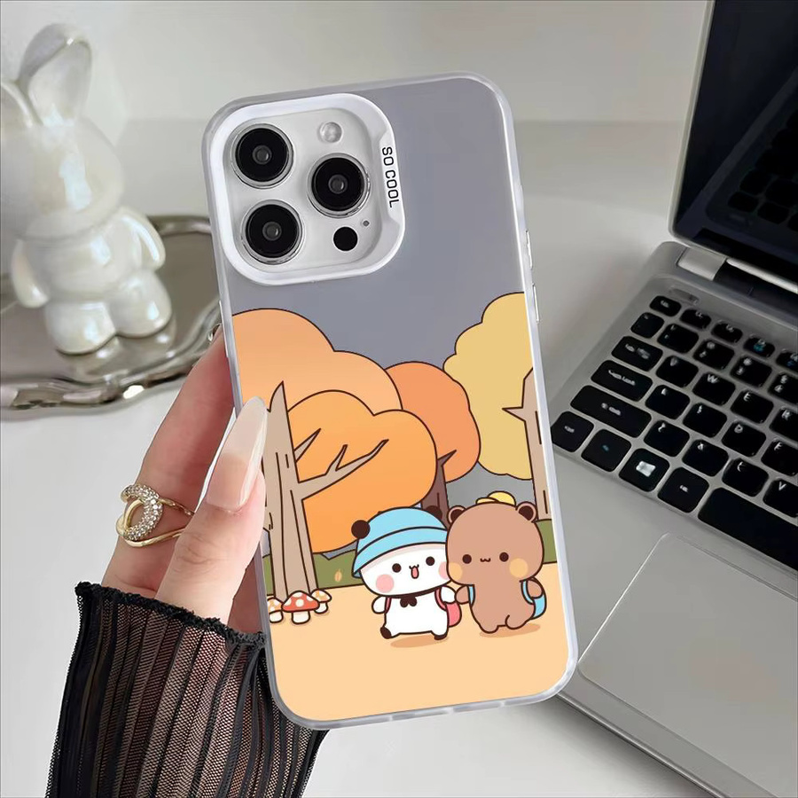 BuBu DuDu Cartoon Handyhülle für iPhone 12 bis iPhone 17 Pro Max mit Metallknöpfen in Multicolour - Bild 2