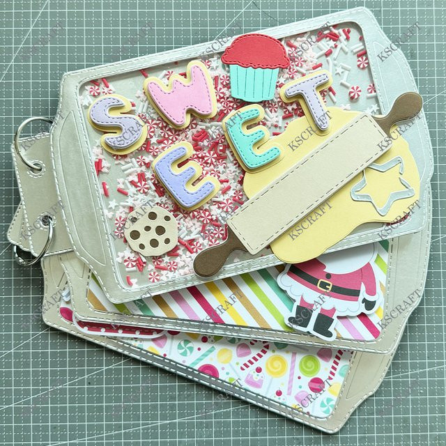 KSCRAFT Keksblatt Mini-Album Stanzformen und Schablonen für DIY Scrapbooking und dekorative Prägung - Bild 1