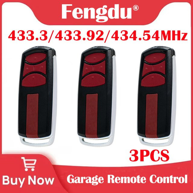 3er-Set Garagentor-Fernbedienung mit Rolling-Code in Schwarz für 433,30 MHz, 433,92 MHz und 434,54 MHz - Bild 1