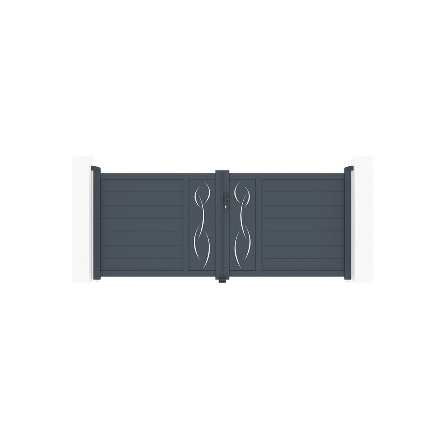 Casanoov Schwingtor Life Doppeltor aus Aluminium in Grau und Schwarz mit Ranger B150 Motorisierung, B/H: 305 x 120 cm - Bild 2