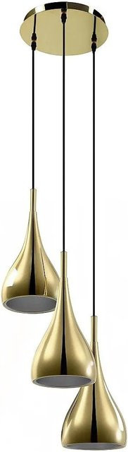 Vente-unique Hängeleuchte Osara Kronleuchter aus Metall in Goldfarben mit E27 Fassung, Durchmesser: 36 cm - Bild 1