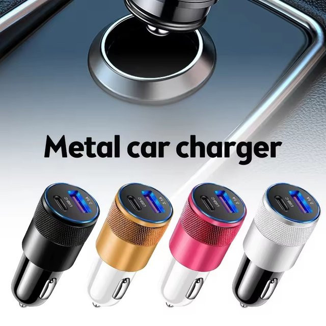 66 W PD Autoladegerät mit USB Typ C und Quick Charge 3.0 in Gold für iPhone, Samsung und Xiaomi - Bild 1