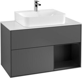 V&B Waschtischunterschrank Finion 100 in Anthrazit lackiert, Breite: 100 cm, Tiefe: 50,1 cm, Höhe: 50,1 cm - Bild 1