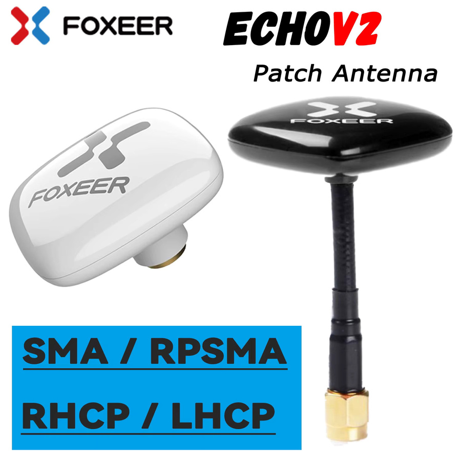 Foxeer ECHO V2 Patch-Antenne 9dBi FPV-Antenne mit SMA oder RPSMA Anschluss in Weiß für DJI FPV HDZero und Skyzone Brillen - Bild 1