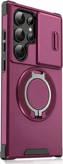 Stoßfeste Samsung Galaxy Hülle mit magnetischem Halter und Schiebe-Kameraschutz in Orange oder Purple - Bild 1