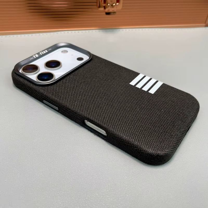 NMEGOU Magnetische Handyhülle aus Flachsstoff für iPhone 17 Air 16 15 14 Pro Max mit MagSafe Kompatibilität, stoßfest, Schwarz oder Grau - Bild 2