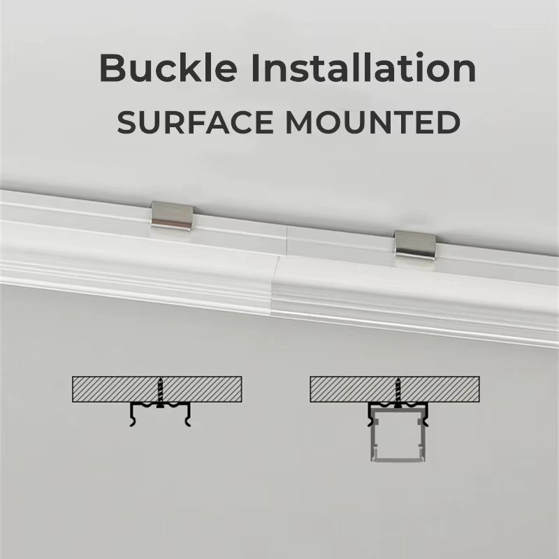Ksdligh LED Aluminium Profil Kanal mit Diffusor in Schwarz oder Silber für lineare Beleuchtung an Decke, Wand oder Ecke - Bild 3
