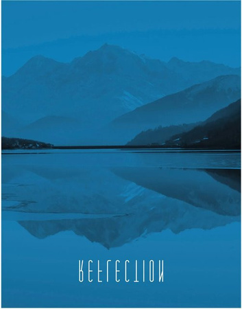 Komar Wandbild Word Lake Blue in Blau, Poster auf Fotopapier, Breite: 40 cm, Höhe: 50 cm
