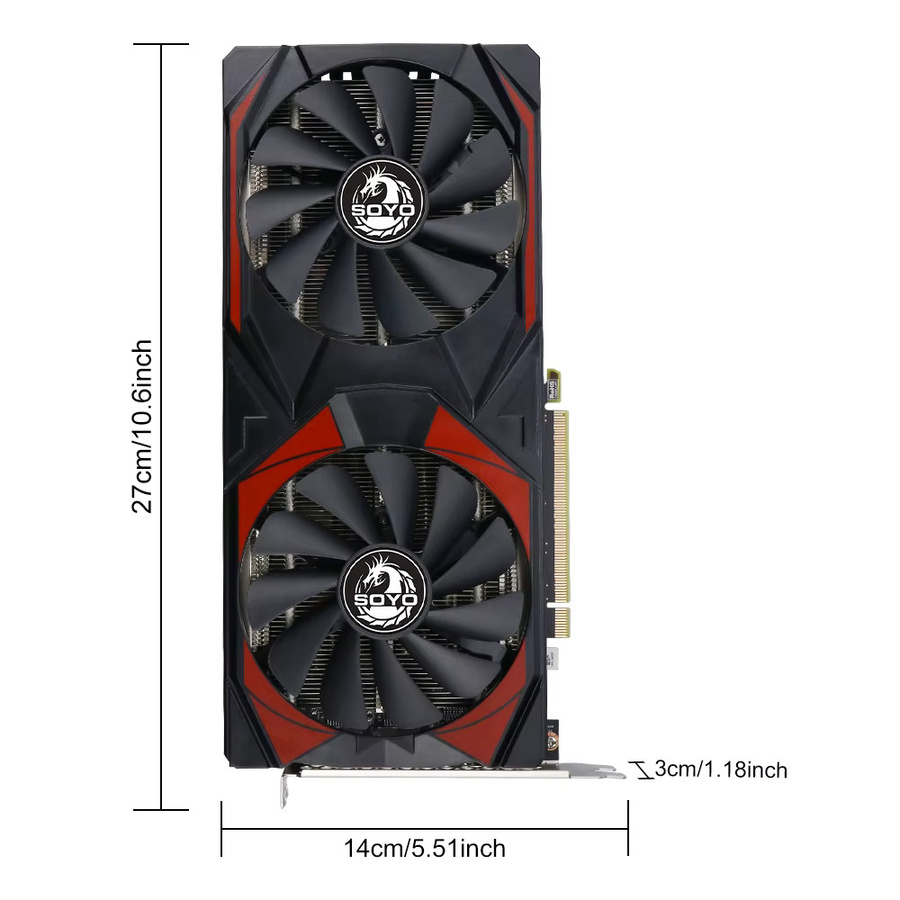 SOYO AMD Radeon RX 5700 Gaming-Grafikkarte mit 8 GB GDDR6-Speicher und 256 Bit in Schwarz - Bild 2