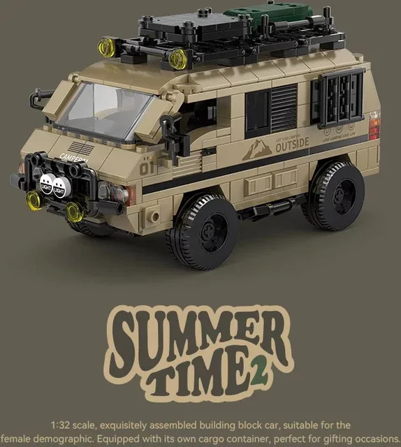 AMAZINGBLOKS Camper-Bausteinset, Stadt-Passagier-LKW-Modell, 489 Teile - Bild 1