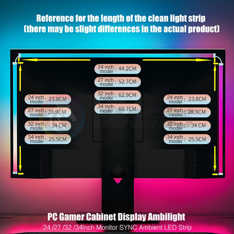 Skydimo RGB Monitor Ambilight LED Streifen für PC und E-Sport mit USB-Anschluss und Software-Steuerung, Multicolour - Bild 3