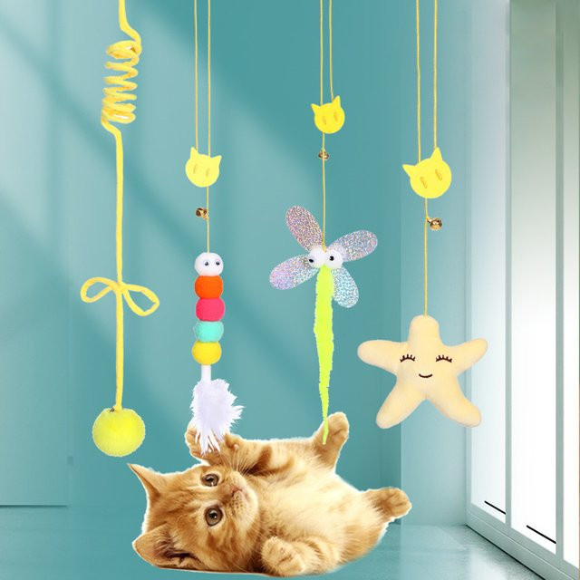 TUNFAN Katzen Kratzseil Feder, interaktives Spielzeug - Bild 1
